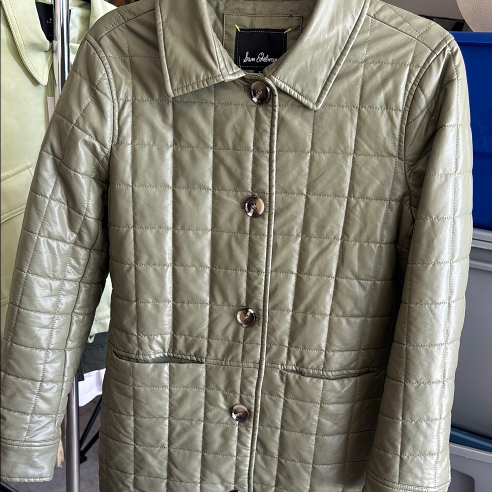 Olive Quilted Jacket - Picture 3 of 5